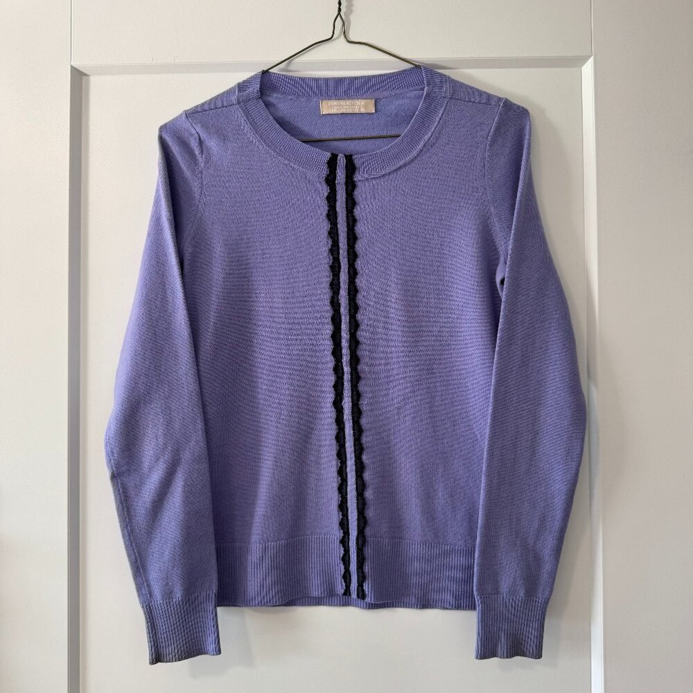 Banana Republic merino wool crewneck in periwinkle - altered - sz XS/S
